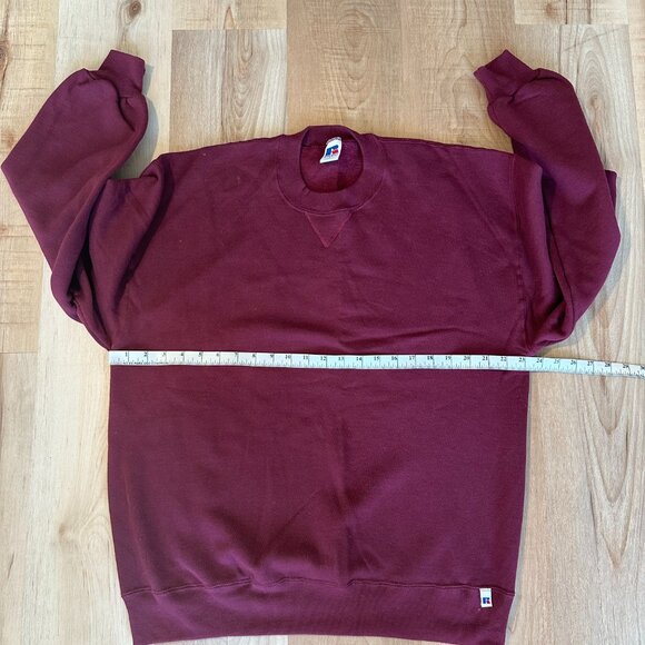 VTG Russell Athletic Sweatshirt Men L Maroon Crew Neck 90s USA Made Pullover - Picture 5 of 8